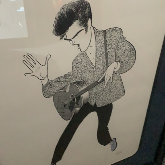 Al hirshfeld lithograph Elvis blue suede shoes - Picture 6 of 7